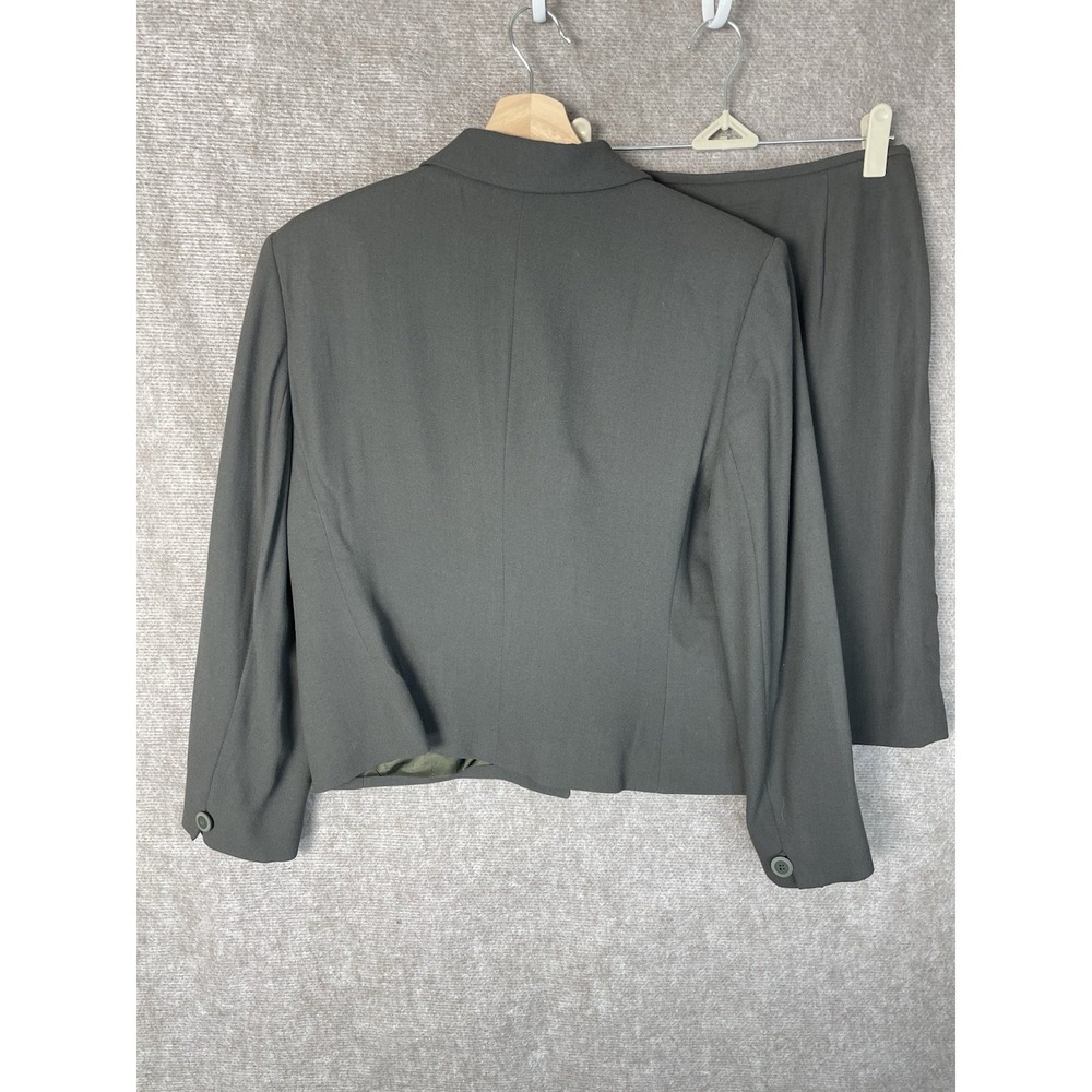 Rena Rowan for Saville Women's 2PC Skirt Suit 14P Olive Green Lined Career Set - Picture 2 of 14